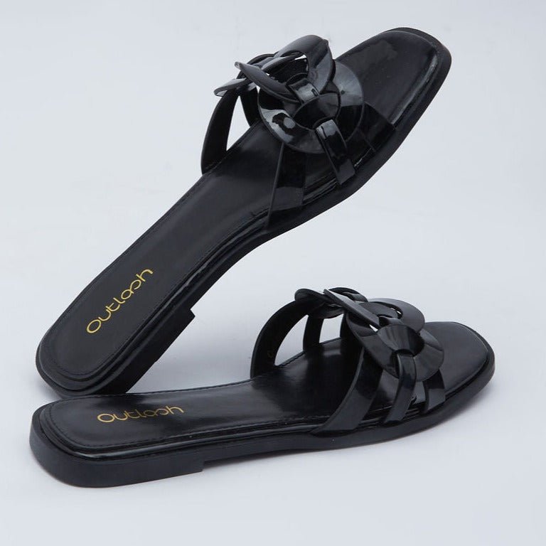 Mine glossy slides in black - Outlash brand