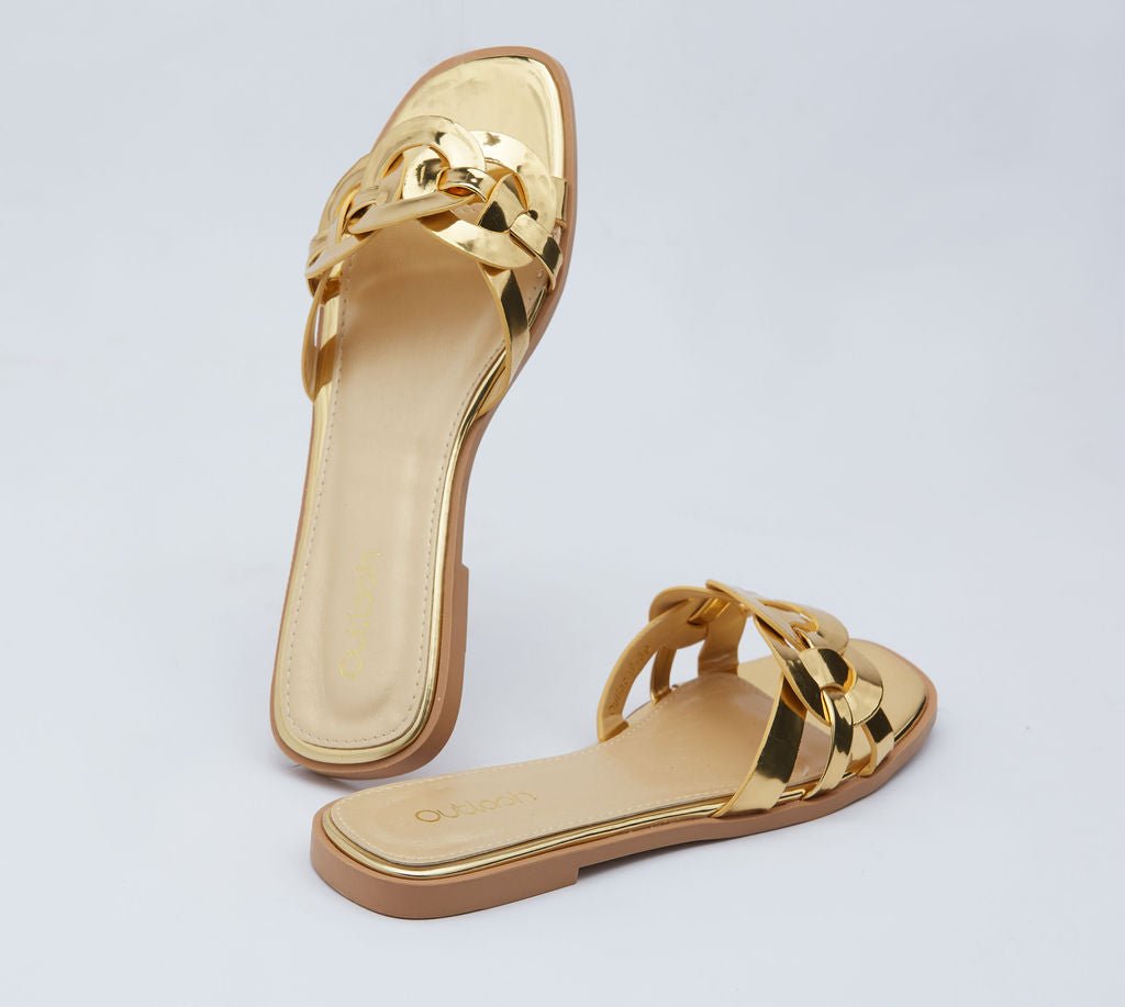 Mine glossy slides in gold - Outlash brand