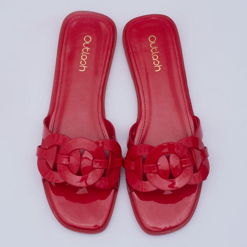 Mine Glossy Slides In Red - Outlash brand