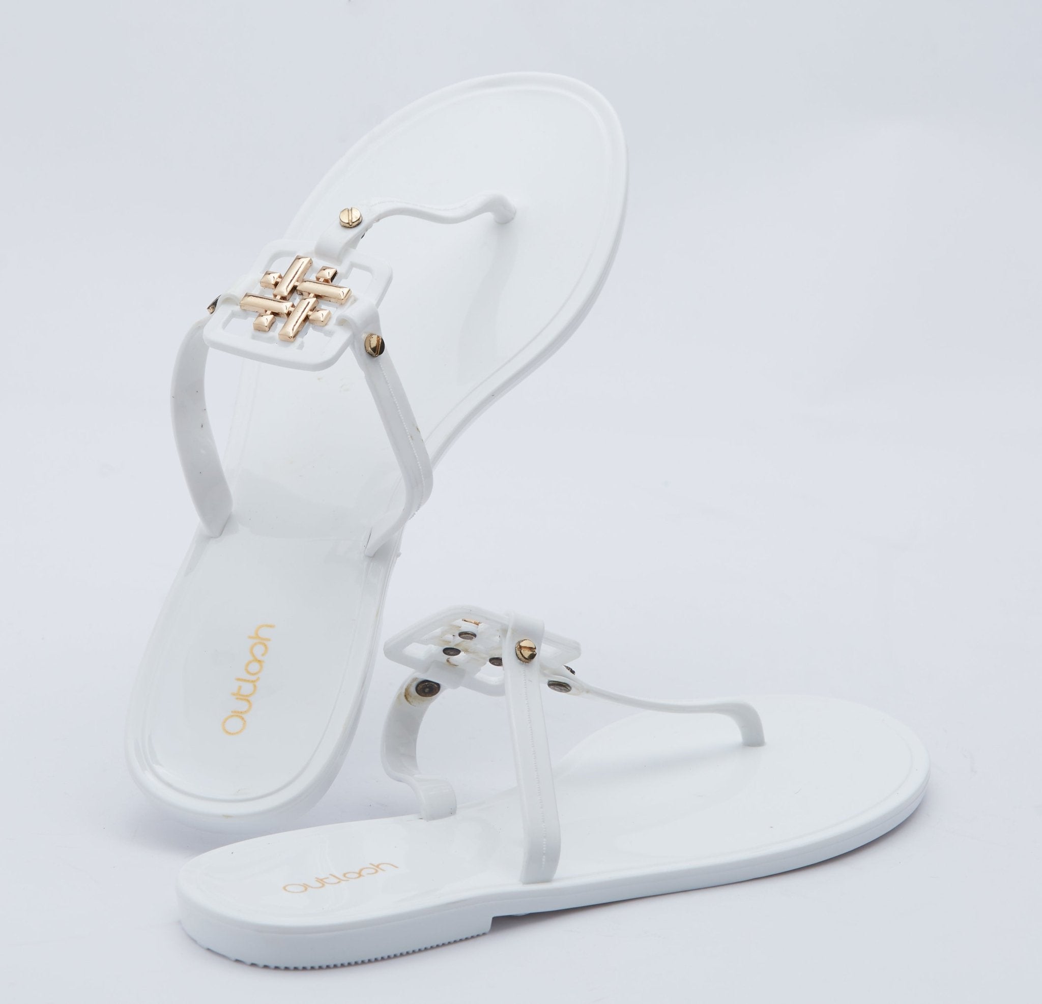 Outslay Jelly Slides in Ivory - Outlash brand